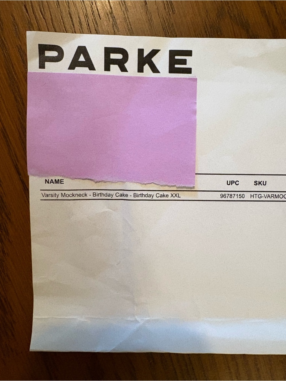 PARKE Birthday Cake Varsity Mockneck - XXL - Picture 3 of 3